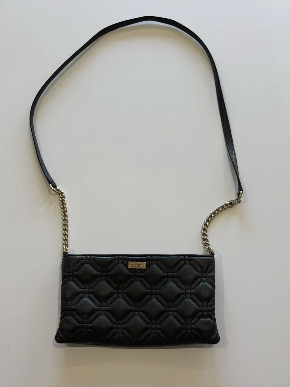 Kate‎ Spade New York Black Quilted Shoulder Bag Chain Strap Purse